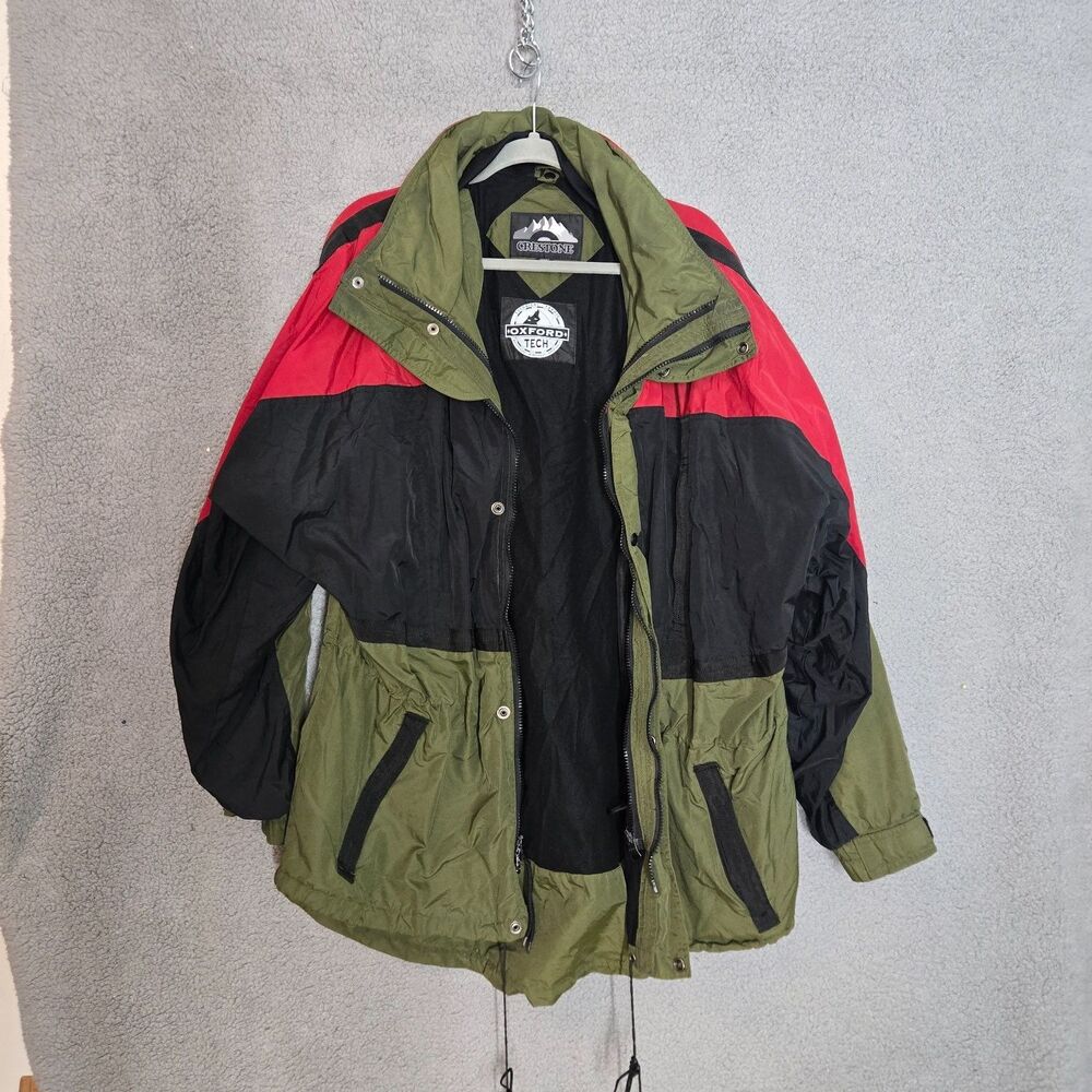 Crestone Skiing Jacket Mens XL Multicolor Colorblock Full Zip Hooded Windproof